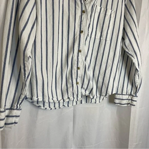 VELVET HEART Women’s Blue White Stripe Button Down Long Sleeve Size Large - Picture 3 of 11